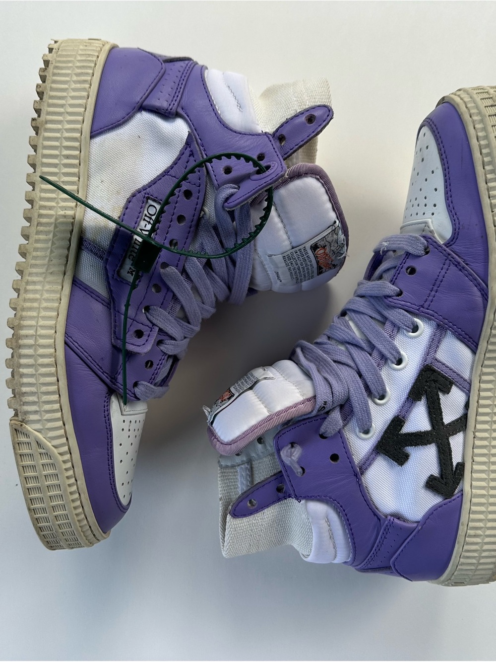 Off-White 3.0 off court Purple and White High-Top Sneakers